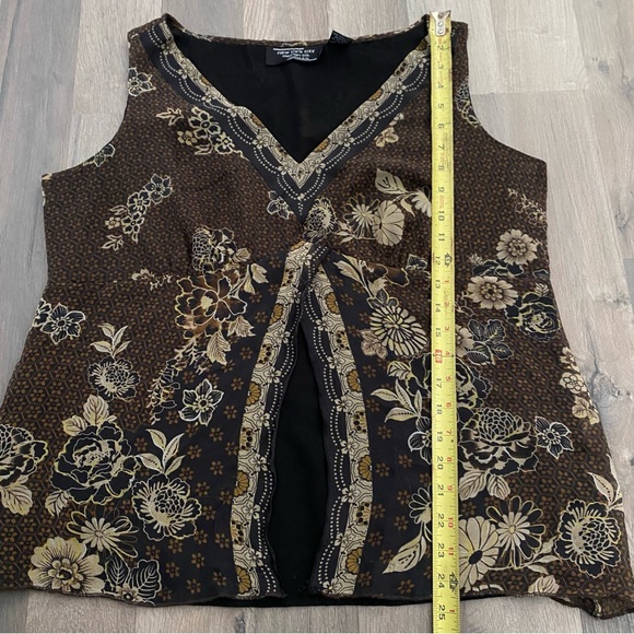 Vintage Y2K Silk Floral Sleeveless Top - Picture 7 of 7